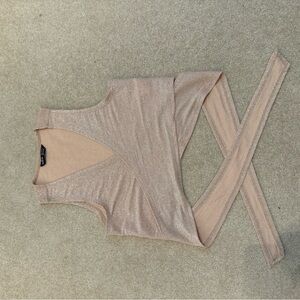 Sparkle Beige Sleeveless Top